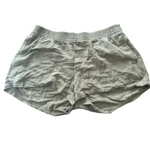 Old Navy Olive Green Linen Blend Comfort Waistband Shorts Kombu XL